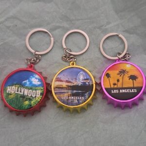 Colorful Los Angeles Keychains Set
